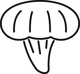 Sticker - Simple line drawing of a shiitake mushroom, a popular ingredient in asian cuisine