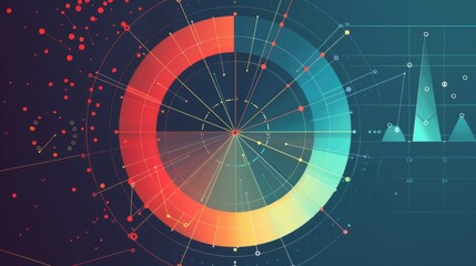 Leinwandbilder - A radar chart comparing financial performance metrics across multiple categories, with each axis representing a different parameter.