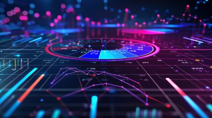 Leinwandbilder - A radar chart comparing financial ratios and key performance indicators (KPIs) across different time periods.