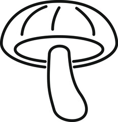 Wall Mural - Simple line drawing of a shiitake mushroom, perfect for representing cooking or asian cuisine