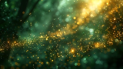 tiny yellow particles on a solid green background