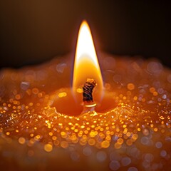 Canvas Print - Mesmerizing Flame s Ethereal Dance A Captivating Candle Closeup Revealing Intricate Textures