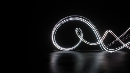 Aufkleber - abstract futuristic neon background with running glowing ascending lines, Loop animation