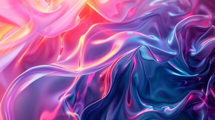 Abstract design with flowing ribbons of light in blue and purple gradient