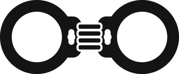 Sticker - Black metal handcuffs closed and locked, representing law, justice and arrest