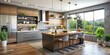 © BERMED - Modern Kitchen with Large Windows and Wood Accents