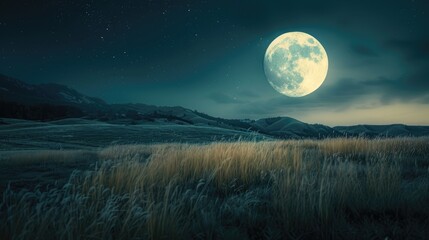 Wall Mural - moon moonlight evening illuminated by the moon