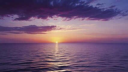Great sunset horizon over the ocean