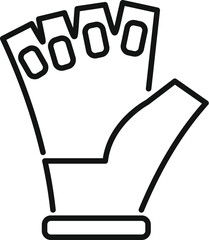 Poster - Outline style icon of fingerless gloves showing thumb and four fingers