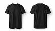 © tiagozr - Black t-shirt front and back on white background.