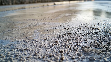 Sticker - Close up shot of a concrete floor surface for construction in the outdoor area