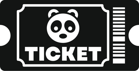 Sticker - Black and white icon of a ticket allowing entry to an event featuring exotic animals