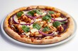 © Mayatnikstudio - BBQ Chicken Pizza on Wooden Cutting Board with Bullseye Original Barbecue Sauce