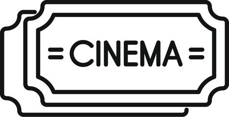 Sticker - Simple line art of cinema tickets representing going to the movies and enjoying a night out