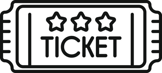 Canvas Print - Simple ticket with three stars representing entertainment and leisure industries