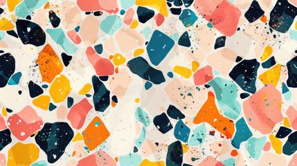 Wall Mural - Vibrant terrazzo patterns backdrop