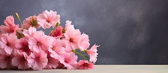 Poster - beautiful pink fringed flower bouquet. Creative banner. Copyspace image