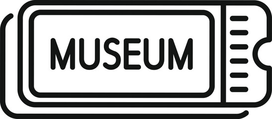 Poster - Simple line art icon of a museum ticket granting admission for one person