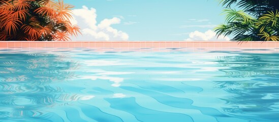 Wall Mural - Swimming pool background. Creative banner. Copyspace image