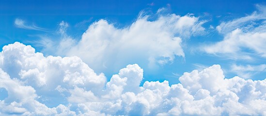 Wall Mural - blue sky with cloud background. creative banner. copyspace image
