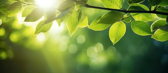 Aufkleber - Leaves light in the day. Creative banner. Copyspace image