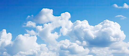 Wall Mural - white clouds and blue sky. creative banner. copyspace image