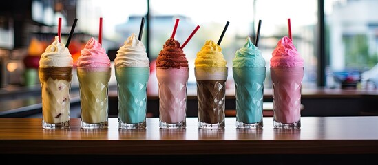Aufkleber - Sweet Milk Shake cafe. Creative banner. Copyspace image