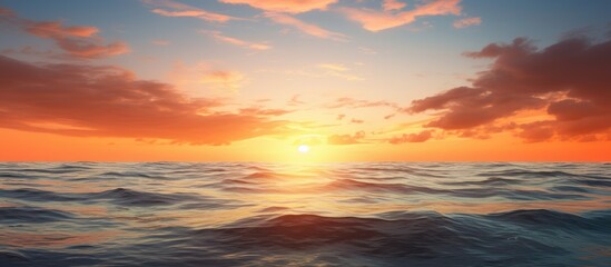 Poster - Sea and sunset. Creative banner. Copyspace image