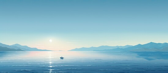Poster - View into a calm seascape. Creative banner. Copyspace image