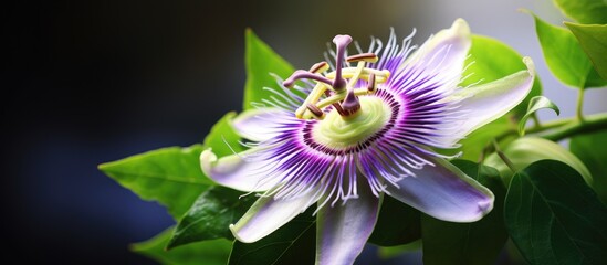 Poster - Passion fruit flower. Creative banner. Copyspace image