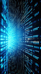 A computer screen with a blue background and a large number of small squares