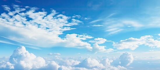 Wall Mural - Fantastic soft clouds natural sky composition wide panorama. Creative banner. Copyspace image
