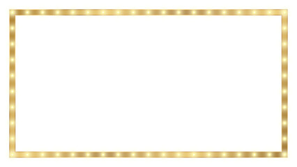 Wall Mural - gold retro light box frame border with 15:8 aspect ratio, for 16:9 work project, web, presentation, 