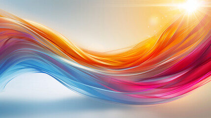 Colorful wave with sun shining through it