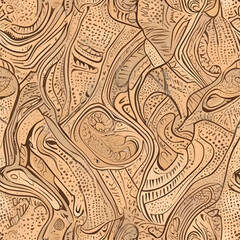 Canvas Print - wood leather texture seamless pattern with lines, abstract background, vector ready for design 