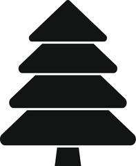 Poster - Simple black silhouette icon of a christmas tree standing up straight