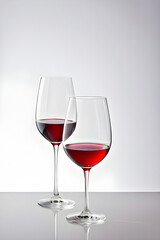 Wall Mural - champagne red wine glass goblet on background