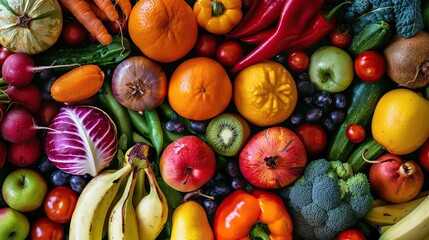 Vibrant and Delicious: A Feast of Fresh Fruits and Vegetables