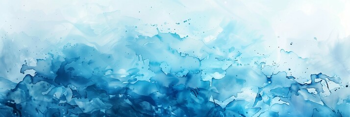 Wall Mural - Soft blue watercolor painting with gentle gradients and fluid shapes. Ideal for backgrounds, artistic designs, and creative projects.