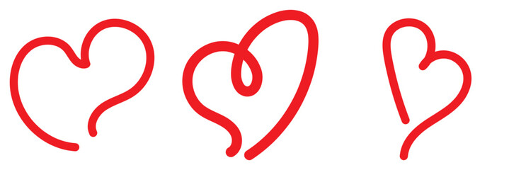 Wall Mural - heart continuous one line drawing, black and white vector minimalist illustration of love concept ma