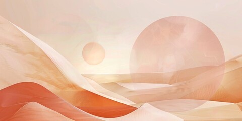 Wall Mural - Abstract art with warm colors and soft gradients, abstract art concept. Background with copy space.