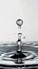 Wall Mural - close-up of water droplet, white background,