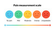 © kolonko - Smiley rate pain scale emotion emoji icon. Feedback rate survey emoticon satisfaction meter.