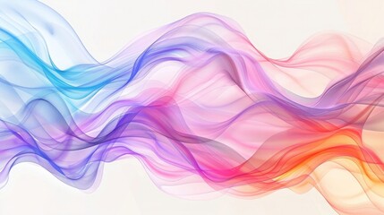 Wall Mural - abstract background multi color wave shape. generative ai illustration