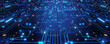 © Volodymyr - Modern circuit pattern background with neon blue elements on a dark surface: High-tech and futuristic, perfect for a tech-savvy ambiance