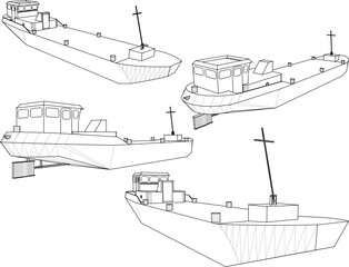 Sticker - Tanker design drawing vector illustration sketch for industry