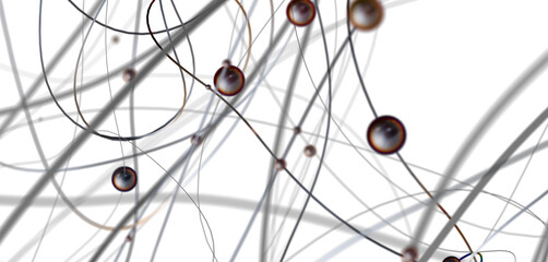 Leinwandbilder - Falling cyber particles. Big data stream. 3d