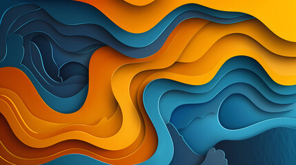 Wall Mural - Abstract paper cut background design vector image