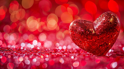 Wall Mural - Heart background with bokeh