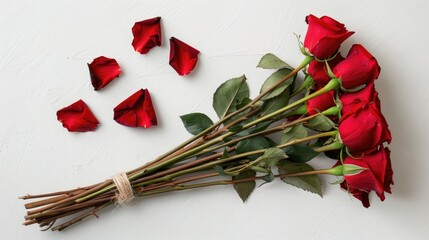 Wall Mural - Red Rose Broom for Valentine s Day